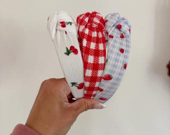 Summer Headbands, Red White Blue Headbands, Hard Headband, Classic Headband,  Headband, Brynnbands