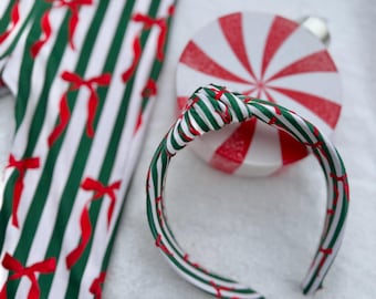 Christmas Headbands, Red Bows Top Knot Headband, Holiday headband, Hard Headband, Christmas Headband, Brynnbands