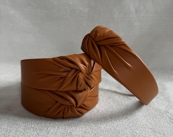 Handmade Pleather Top Knot Headband – Bendable, Comfortable Fit