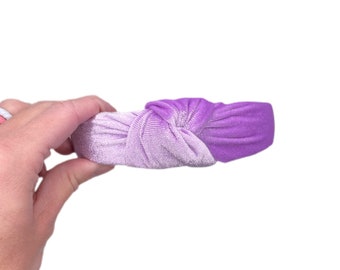 Lilac Velvet Top Knot Headband, Brynnbands, Hard Headband, Knotted Headband, Top Knot, Hard Knot Headband, Velvet Headband,
