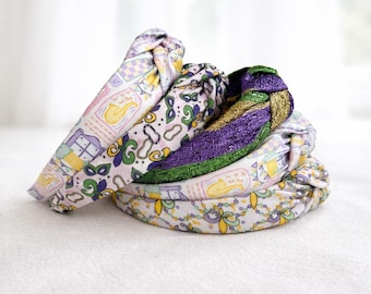 Mardi Gras Headband, Masquerade Headband, Mardi Gras Headwear, New Orleans carnival headband, Brynnbands,Hard Headband, Louisiana headband