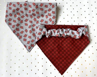 Arrow to My Heart Dog Bandana, Reversible Dog Bandana, Scrunchie bandana, Valentine's Day Dog Bandana, Brynnbands, Dog Bandannas