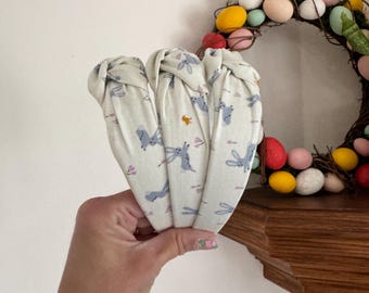 Rifle Paper Co Headband, Easter Bunnies, Hard Headband. Top Knot, Rifle Paper Co, Top Knot Headband, Brynnbands, Knotted Headband, Headband,
