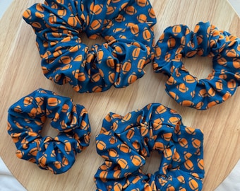 Blue & Orange Scrunchies, Headband, Brynnbands, Hard Headband, Knotted Headband, Fall Scrunchies, Fall Hair