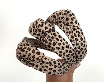 Cheetah top Knot, Animal Print Headband,Fall Headband, Brynnbands, Hard Headband, Knotted Headband, Fall Hair