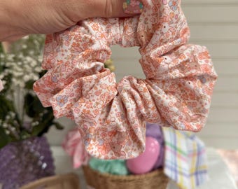 Floral Bunny Scrunchies, Easter Bunny Scrunchie, Springtime Scrunchie, Soft Scrunchie, Brynnbands, Fabric Hair Tie, Bunny Scrunchie