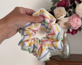 Vintage Seersucker Scrunchie