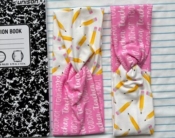 Teacher Appreciation Headband, Teacher Headband, Teacher's Gift Headband, Brynnbands, Turban Style Headband, Soft Headband