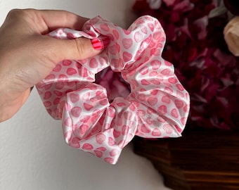 Conversation Hearts Satin Scrunchie, Satin Scrunchie, Valentines Scrunchie, Brynnbands, Hair Scrunchie