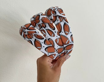 Football Stars Top Knot, Back to School Headband, Brynnbands, Hard Headband, Knotted Headband, Fall Hair