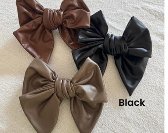Pleather Floppy Bow, Fall Bows, Brynnbands, Pleather Bows