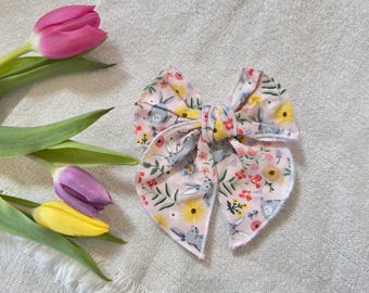 Rifle Paper Co Fable Bows, Bow Hair Clip, Barrette Hair Clip, Soft Hair Clip, Floral Clip, Spring Bow,  Barrette, Brynnbands