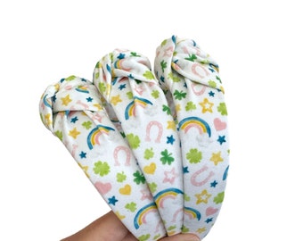 Rainbow, Hearts, Shamrocks Headband, Shamrock Headband, Hard Headband, St Patricks Day,  St Pats, Irish Headband, Green Headband, Brynnbands