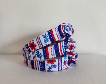 Patriotic Print  Headband, Hard Headband , Hair Headband , Patriotic Headband, Brynnbands, 4th of July