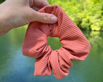 Terracotta ribbed SWIM Scrunchie, pool Scrunchie, swimsuit Scrunchie, Brynnbands, Scrunchie, Pool Scrunchie