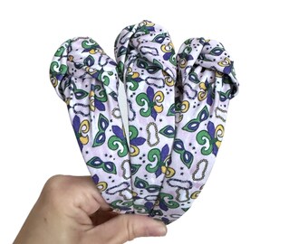 Mardi Gras Headband, Masquerade Headband, Mardi Gras Headwear, New Orleans carnival headband, Brynnbands,Hard Headband, Louisiana headband