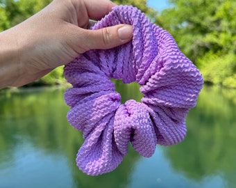 Purple Crinkle SWIM Scrunchie, Oversized Scrunchie, Jumbo Scrunchie, Brynnbands,, 90s Scrunchie, Pool Scrunchie