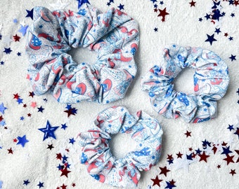 Cowboy Boots Scrunchie,  Brynnbands, Hair Scrunchie, 4th of July Scrunchie, Patriotic Scrunchie, 4th of July, 4oJ