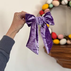 Lilac Velvet Bow, Giant Velevt Bow, French Barrette, Coquette Bow, Brynnbands, Wide Bow, Women’s Accessories