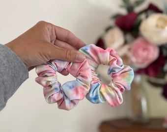 Pink Tie Dye Scrunchie, Brynnbands,  Summer Scrunchie, Hair Scrunchie, Hair Tie, Summertime Scrunchie,