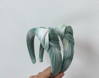 Green Tie Dye Headband, Hard Headband , Hair Headband , St Patricks Day,  St Pats, Irish Headband, Green Headband, Brynnbands