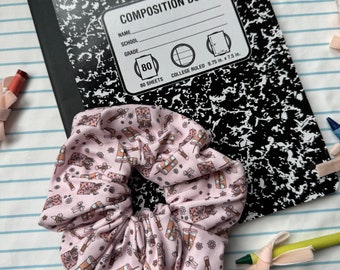 Teacher Coffee Scrunchie, Back to School Scrunchie, Fall Scrunchie, Soft Scrunchie,  Brynnbands, Fall Scrunchies, Fall Hair, Teacher Gift,