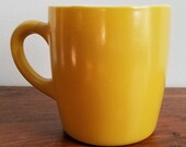 Vintage Hazel Atlas Fired On Mustard Yellow Gold Milk Glass Mug Barrel Mug Vintage Kitchen Vintage Mug Gold Mug