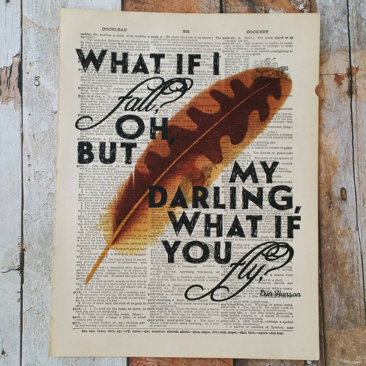 What If I Fall Oh But My Darling What If You Fly Dictionary Etsy What If I Fall Oh But My Darling What If You Fly Dictionary Etsy