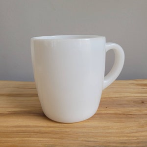 Vintage Hazel Atlas White Milk Glass Mug / Barrel Mug / Vintage Kitchen / Vintage Mug
