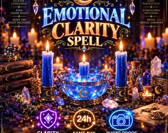 Spreuk voor emotionele genezing, communicatiespreuk, ritueel voor vrede en helderheid, emotioneel evenwicht, kalme energie, harmonie in relaties, zelfliefde