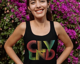 Cleveland CLVLND Rainbow Logo Tank Top Racerback