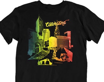 Cleveland Downtown Landmarks T-shirt - Cleveland Pride - Artsy Cool Gift Souvenir