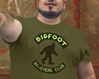 Bigfoot Believers Club Shirt, Cryptozoology T-Shirt, Sasquatch Fan Gift, Funny Paranormal Bigfoot Tee