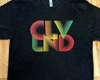 Cleveland Rainbow T-Shirt, Retro 70s Ohio Pride Tee, Vintage City Pride Apparel