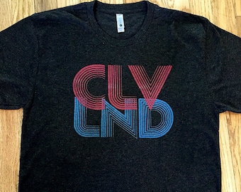 Cleveland CLVLND Logo T-shirt, retro 70s style, Cool Cleveland