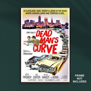 Dead Man's Curve Cleveland Poster — Retro Movie Style Art Print