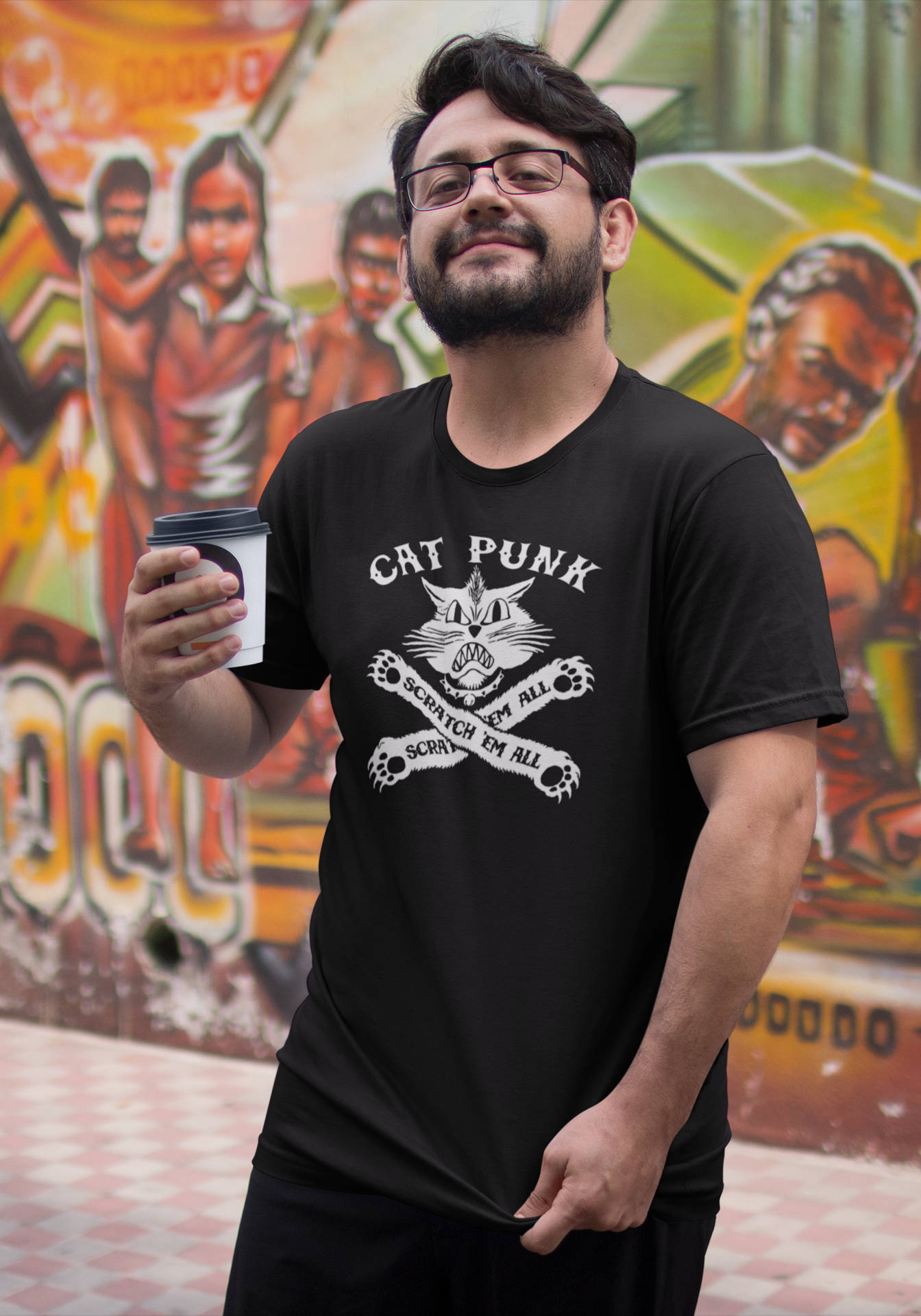 パンクロック猫Tシャツ – 全部引っ掻いて笑える猫好きのためのシャツ