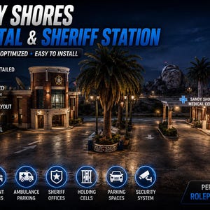 Sandyshore Hospital and Sheriff Station| Fivem mlo | Mlo | Optimized| Roleplay | High quality|
