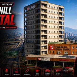 Hospital Pillbox/ Fivem mlo / Mlo / Optimizado/ Juego de rol / Alta calidad/