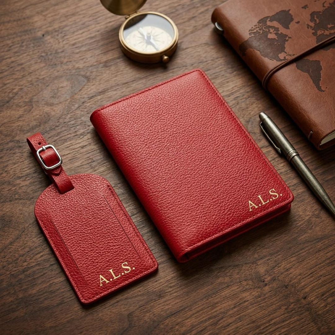 Personalized Passport Cover and Luggage Tag Set - Monogram Travel Gift ...