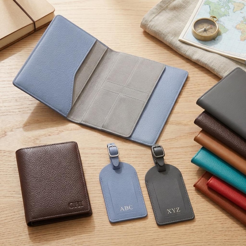 Personalized Passport Cover and Luggage Tag Set - Monogram Travel Gift ...