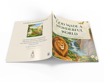 8"x8" Softcover: God Made a Wonderful World children's Bible Story Book, 20 pages