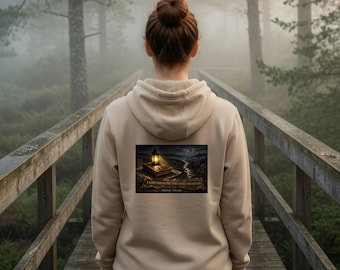 Hoodie, Back Print - A Lamp Unto My Feet, Psalm 119:105 KJV Bible Verse