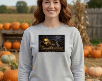 Garment-Dyed Sweatshirt - A Lamp Unto My Feet, Psalm 119:105 KJV Bible Verse