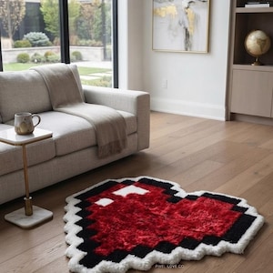 Pixel Heart rug タフティングラグ Pixel Heart Rug - Etsy