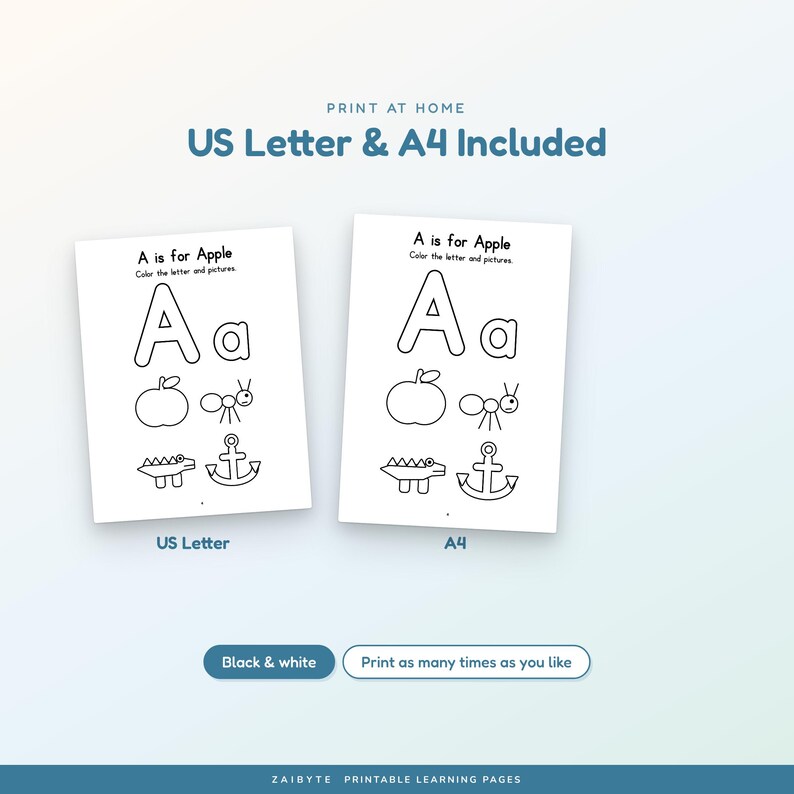 ABC Coloring Pages, Printable Alphabet Coloring Book for Preschoolers ...