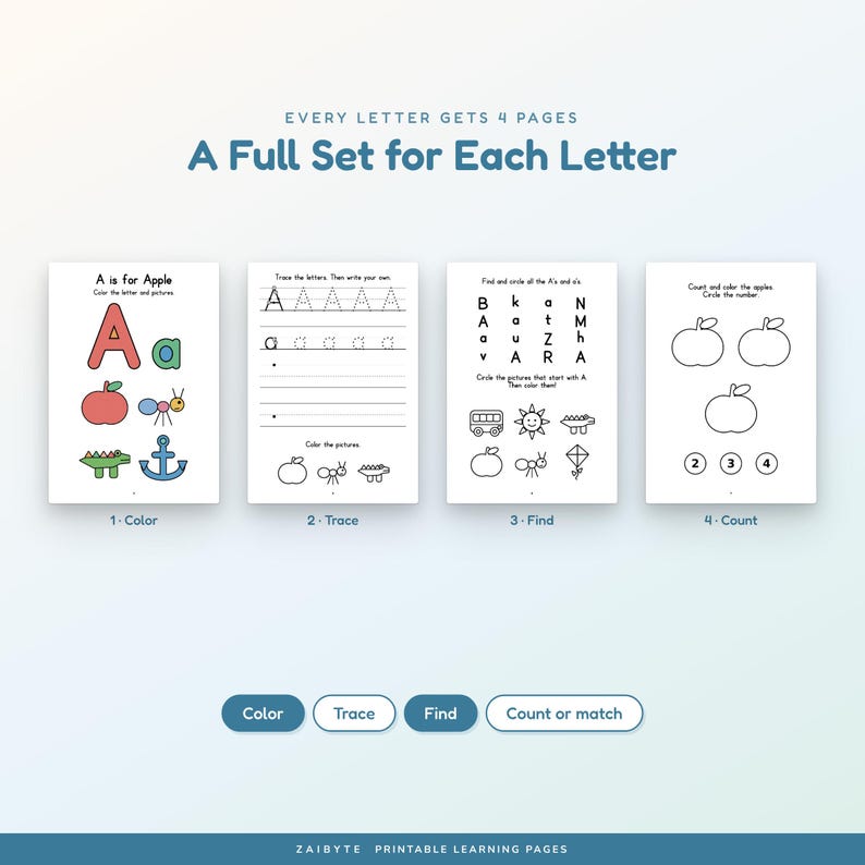 ABC Coloring Pages, Printable Alphabet Coloring Book for Preschoolers ...