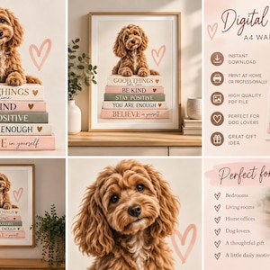 Cockapoo Affirmation Wall Art Print | Positive Puppy Decor (Digital Download)