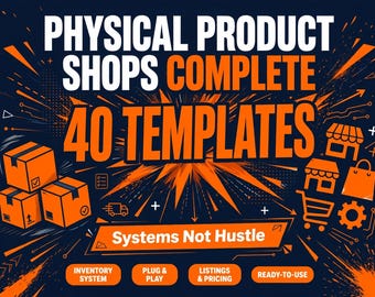 Physical Product Shop Complete Kit | 40 Templates Inventory Tracker Pricing Calculator Employee Training