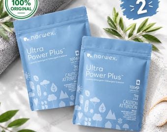 Ultra Power Plus Laundry Detergent Powder, Pack of 2, Concentrated Fragrance-Free Cleaner